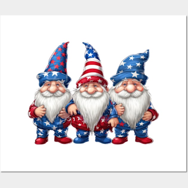 4th of July Gnomes #5 Wall Art by Chromatic Fusion Studio